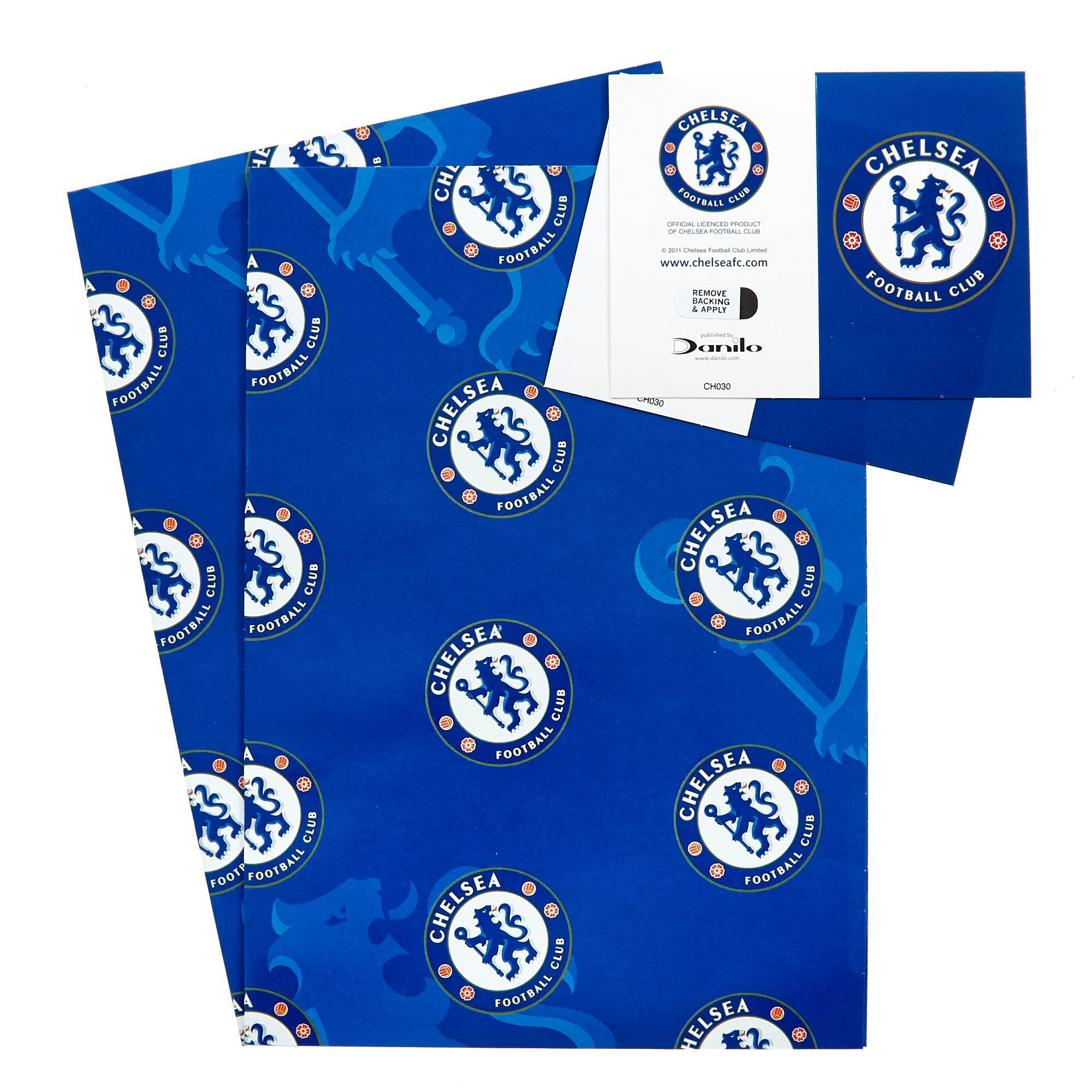 PACK OF 2 CHELSEA FC WRAPPING PAPERS & GIFT TAGS – Boxnwrap